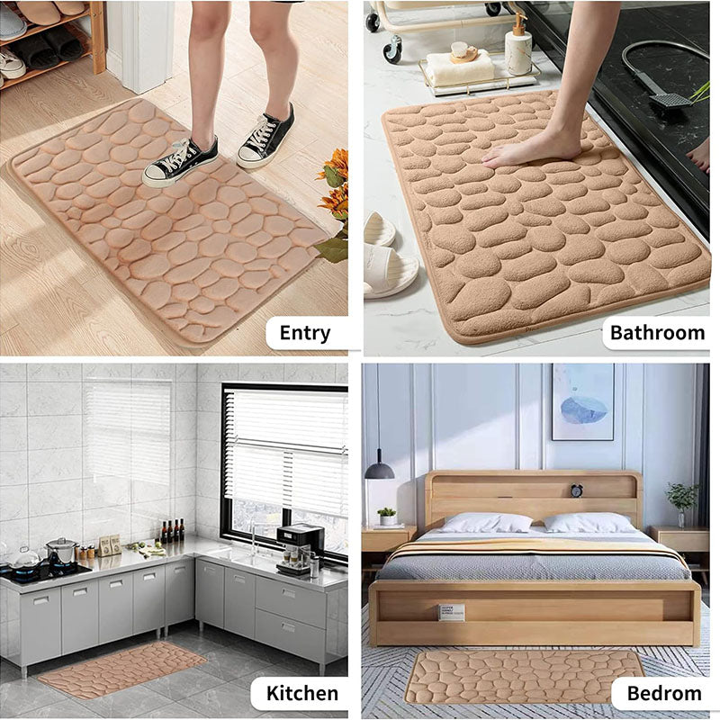 Memory Foam Cobblestone Bath Mats