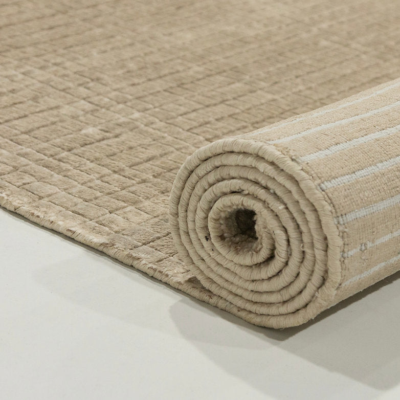 Bamboo fiber modern area rug