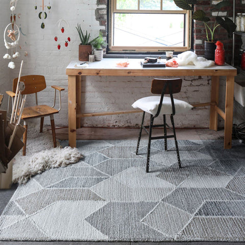 modern grey wool rug