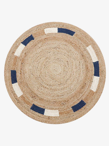 Round area jute rug