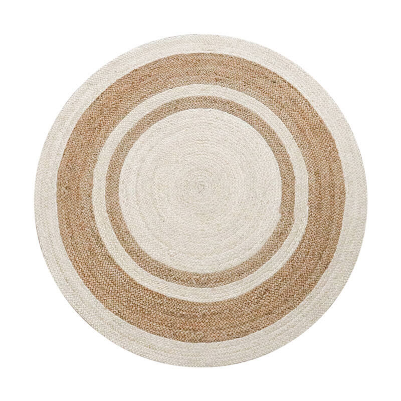 Round area jute rug