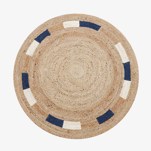 Round area jute rug