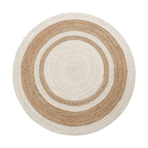 Round area jute rug