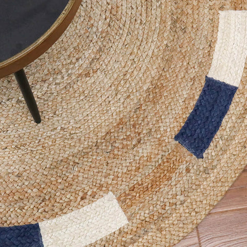 Round area jute rug