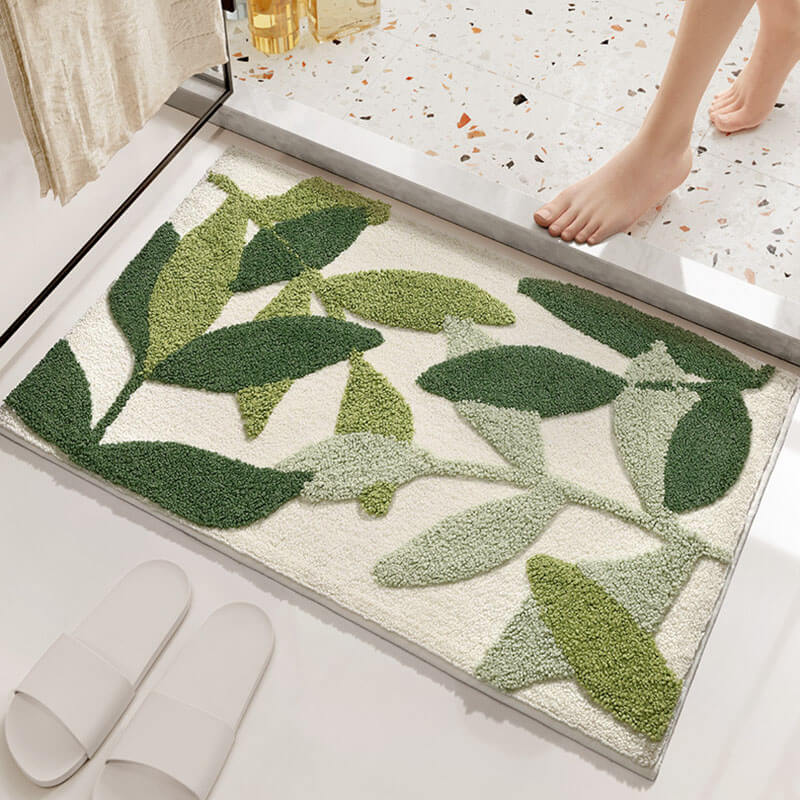 Tapis de bain vert tapis antidérapant