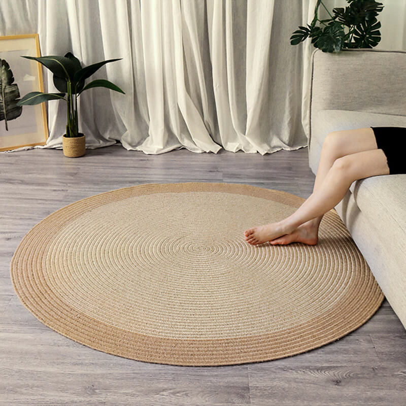 Tapis rond en jute tressé 