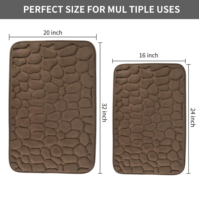 Memory Foam Cobblestone Bath Mats