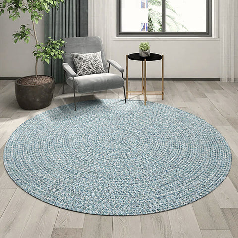 Round Pure Colour Braided Rug