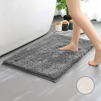 Tapis de salle de bain rayé en chenille