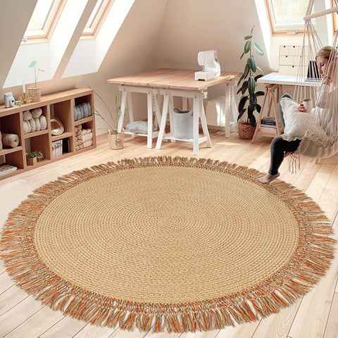 Round Tassels Jute Rug