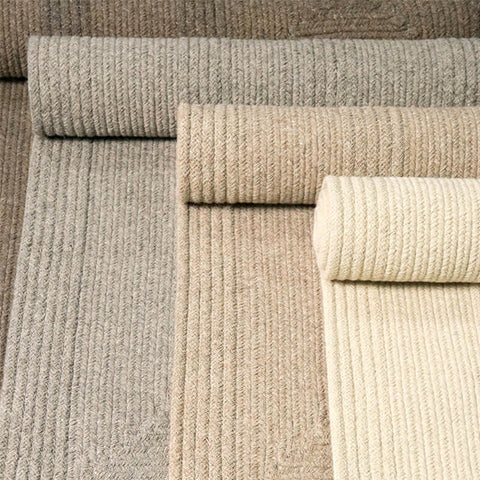 Wollgeflochtener Teppich, rechteckig, Grau