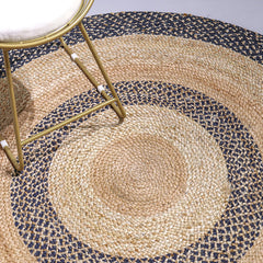 Tapis rond en jute bordé