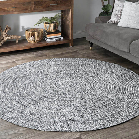 Round Pure Colour Braided Rug