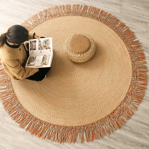 Round Tassels Jute Rug