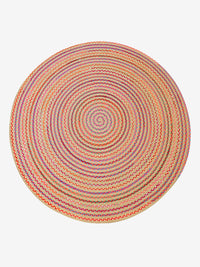 Tapis ronds en jute tressé multicolore 