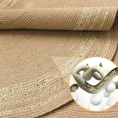 Natural Hand-Braided Round Jute Rug