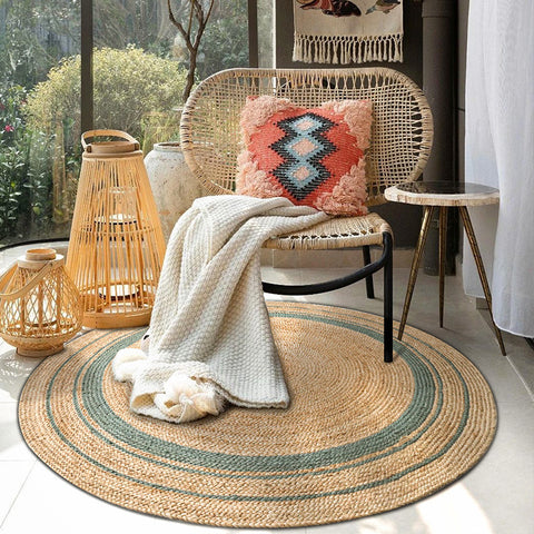 Tapis rond en jute tressé