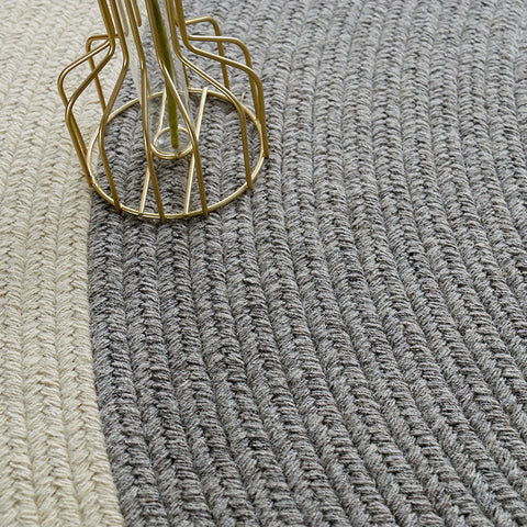 Wool Grey Braided  Area Rug