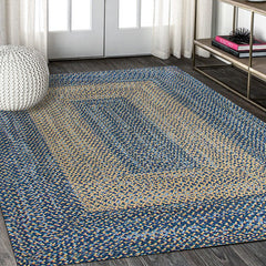 Jute And Denim Even Stripes Rug