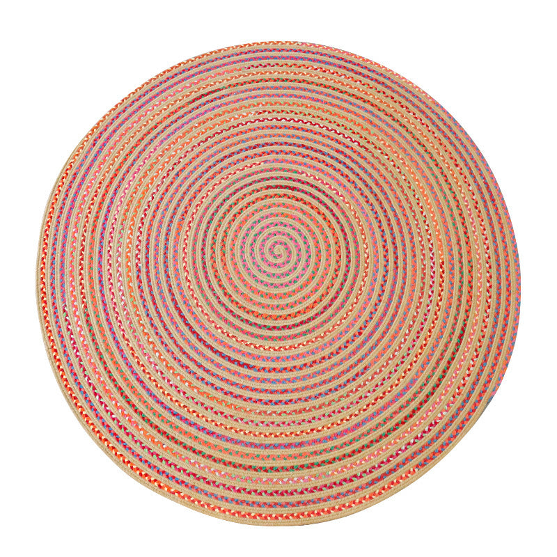 Multi Colour Braided Jute Round Area Rugs