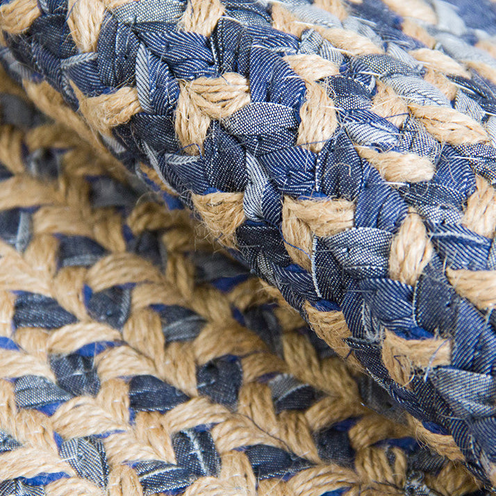 Jute And Denim Even Stripes Rug