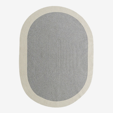 Wool Grey Braided  Area Rug