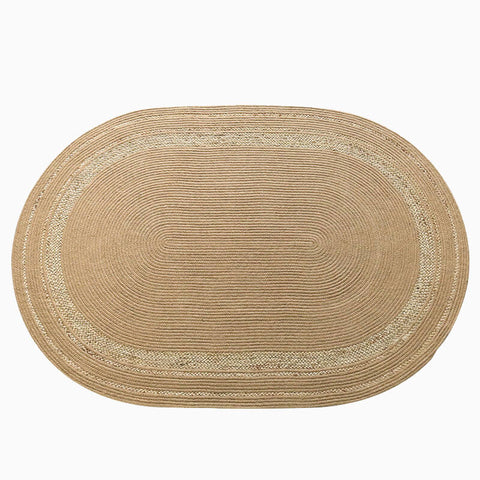 Natural Hand-Braided Round Jute Rug